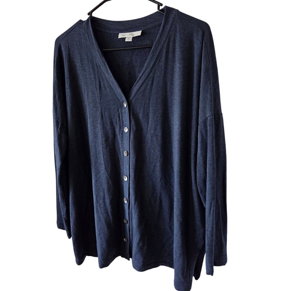 PureJill Medium Blue Button Cardigan Lenzing Petite Jacket J Jill